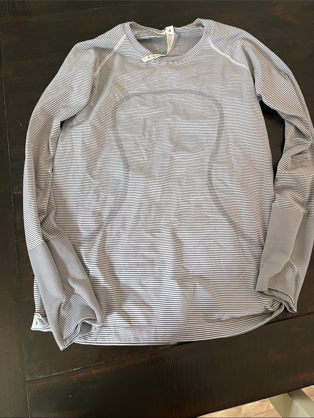 lululemon athletica Men's Long-Sleeve Striped Crew - Navy & White